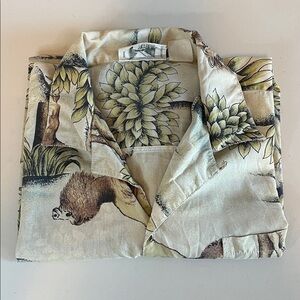 Repage Animal Print Hawaiian Style Button Down Shirt Estimated Size XL - flaw